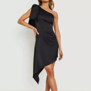 ONE SHOULDER BOW DETAIL OCCASION MIDAXI DRESS